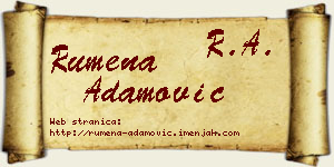 Rumena Adamović vizit kartica